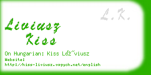 liviusz kiss business card